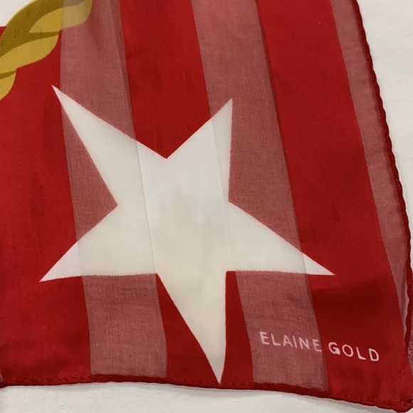 Elaine Gold red and white nautical oblong scarf - Picture 2 of 3